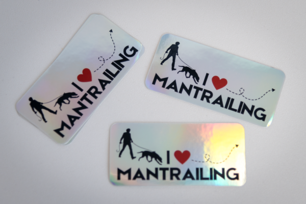 I love mantrailing holographic sticker - Image 2