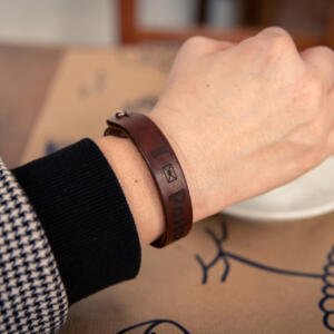 Custom leather wrist band